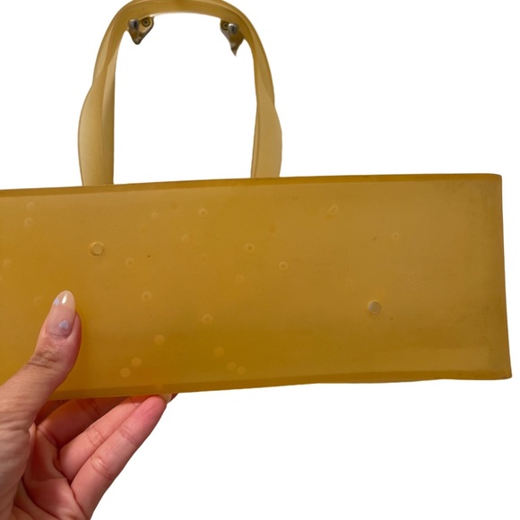 Authentic vintage CHANEL jumbo yellow clear rubber tote shoulder bag - Picture 3 of 7